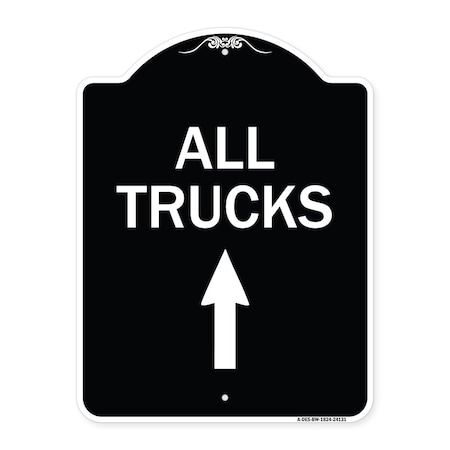 Driveway All Trucks Move Ahead With Up Arrow Heavy-Gauge Aluminum Architectural Sign